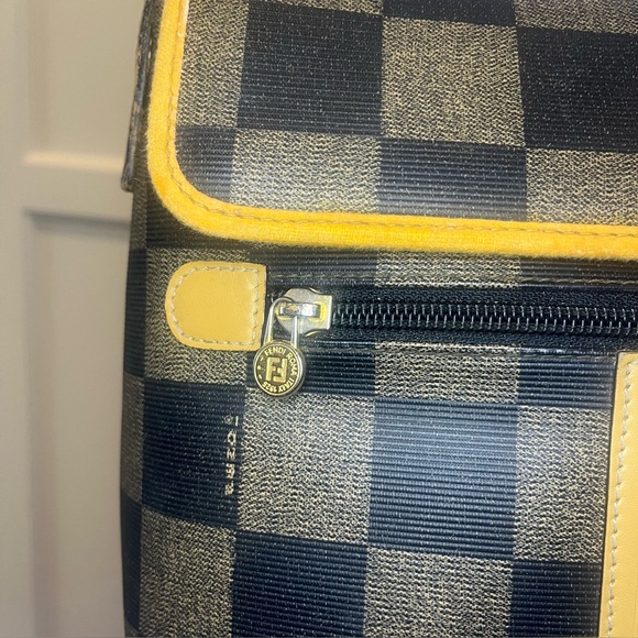 FENDI authentic rare vintage 90s Pequin checkerboard crossbody messenger bag EUC - Picture 12 of 16
